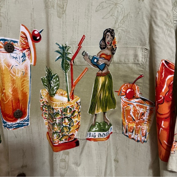 Big Dogs “It’s Five O’ Clock Somewhere” 2X Rayon Hawaiian Button Up Shirt - EUC - Picture 2 of 8